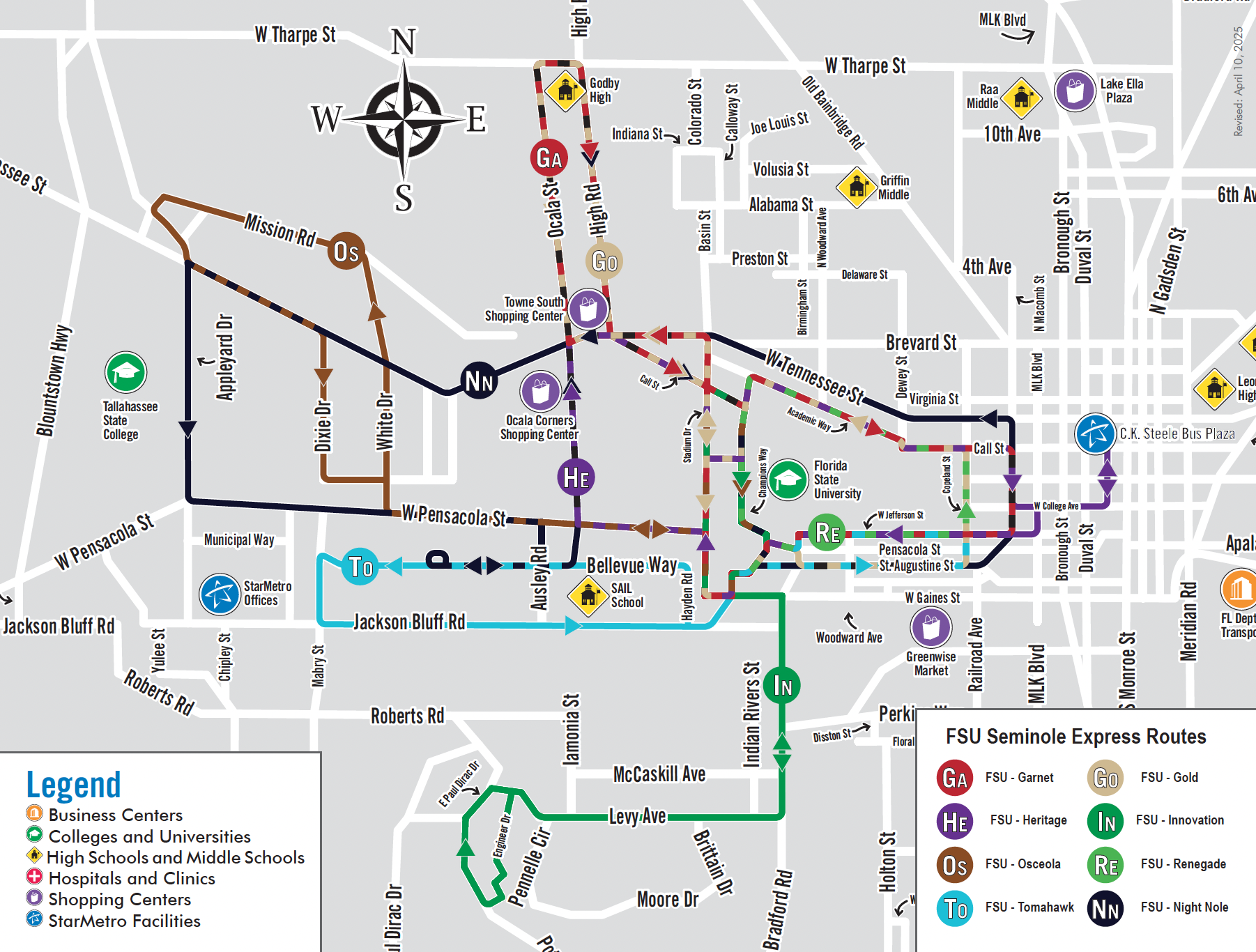 FSU Campus Route Map